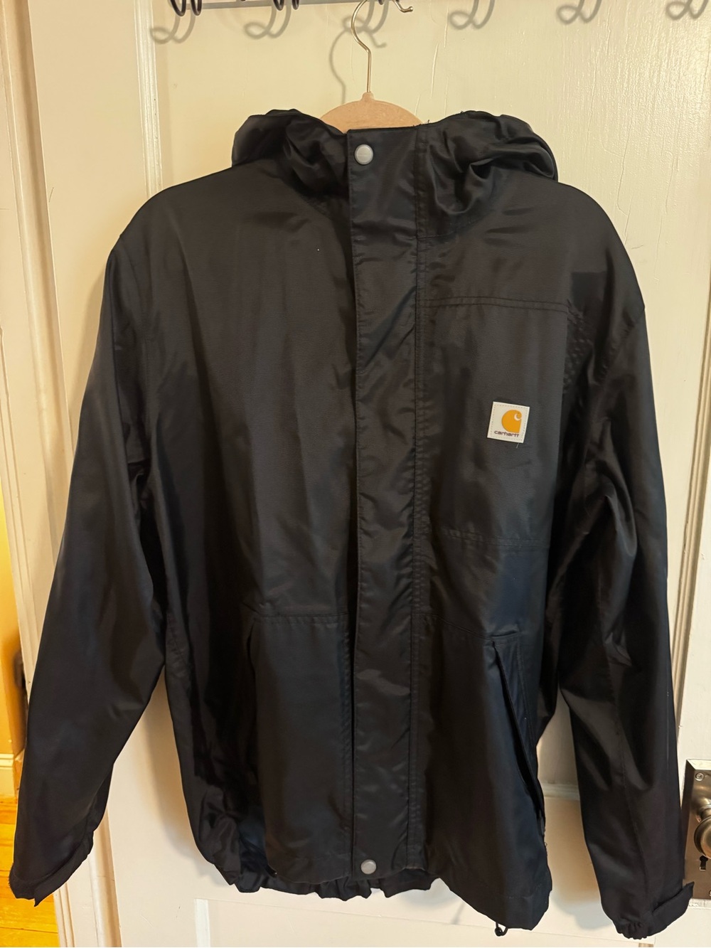 Carhartt Black Hooded Rain Jacket